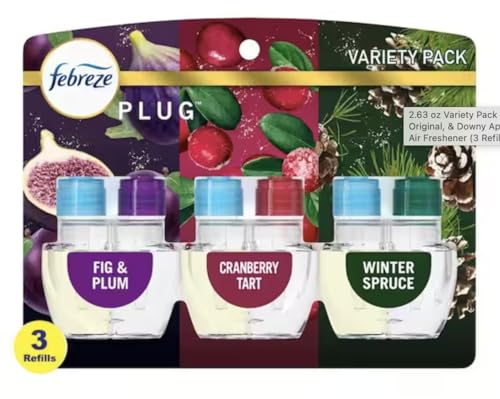 Febreze Plugin Limited Edition Variety Pack Fig & Plum, Cranberry Tart & Winter Spruce