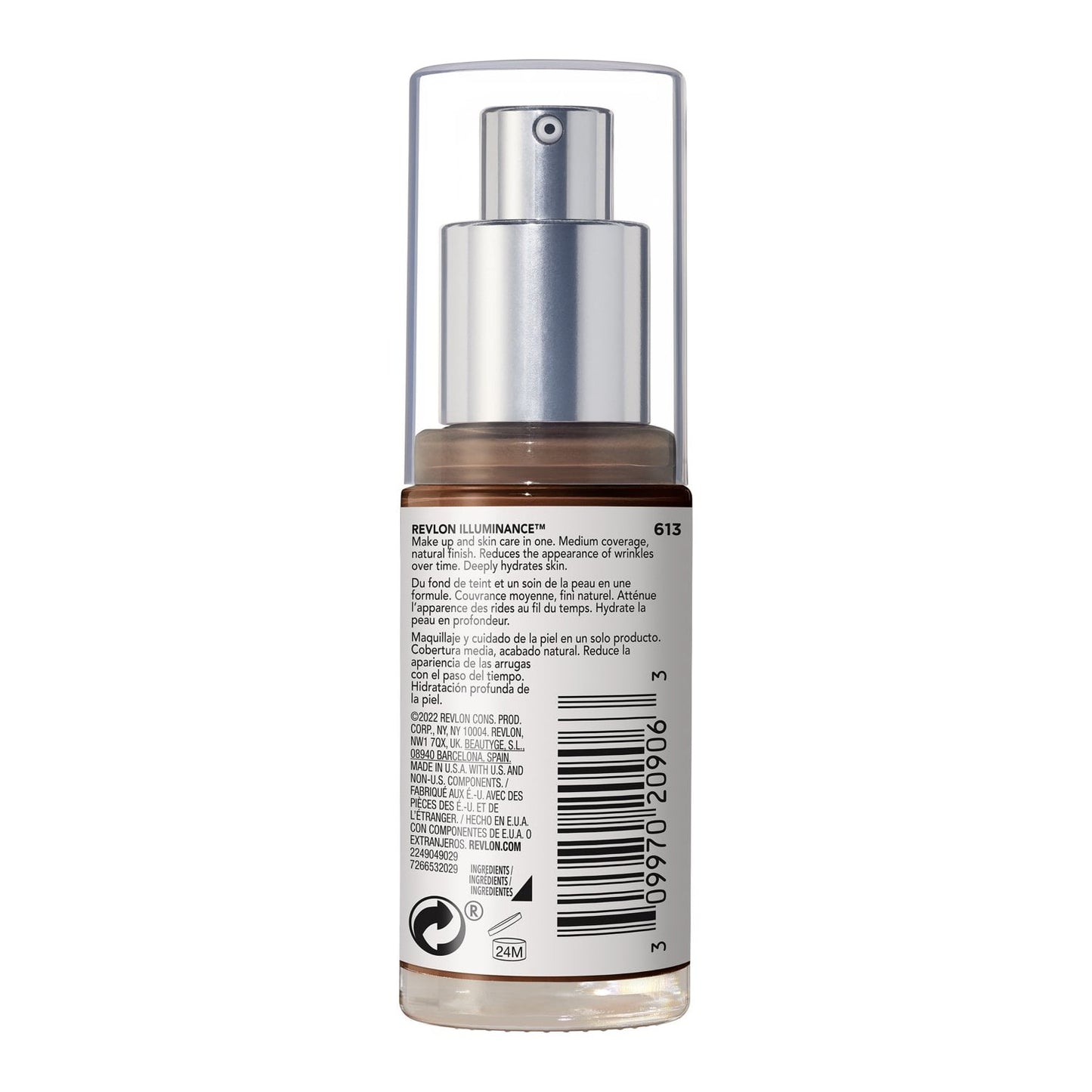 Revlon Illuminance Skin-Caring Liquid Foundation Makeup, Medium Coverage, 613 Honey Java, 1 fl oz