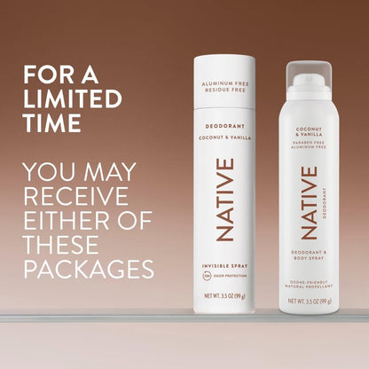 Native Deodorant & Body Spray, Coconut & Vanilla, Quick Drying, 3.5 oz