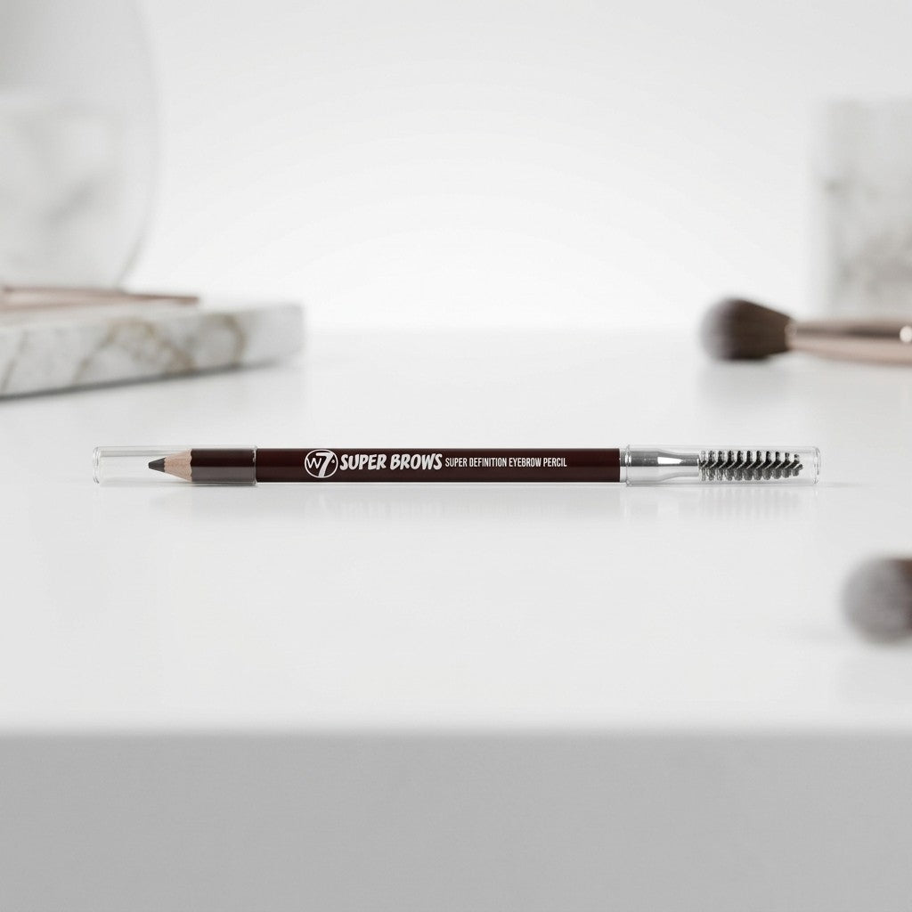 W7 Super Brows Super Definition Eyebrow Pencil - Dark Brown HD Brow Pen + Brush