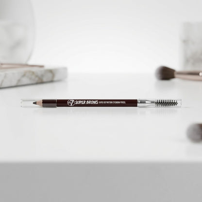 W7 Super Brows Super Definition Eyebrow Pencil - Dark Brown HD Brow Pen + Brush