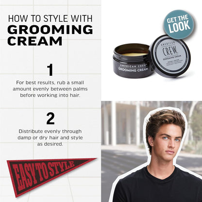 American Crew Men's Grooming Cream Like Hair Gel with High Hold & High Shine 3oz