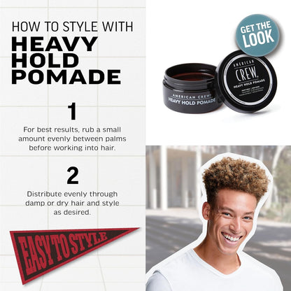 American Crew Men's Hair Pomade, Like Styling Gel with Heavy Hold & High Shine