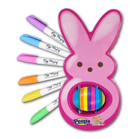 The Eggmazing Egg Decorator  Peeps Bunny  Easter Egg Decorator Includes 6 Colorful Markers - Pink