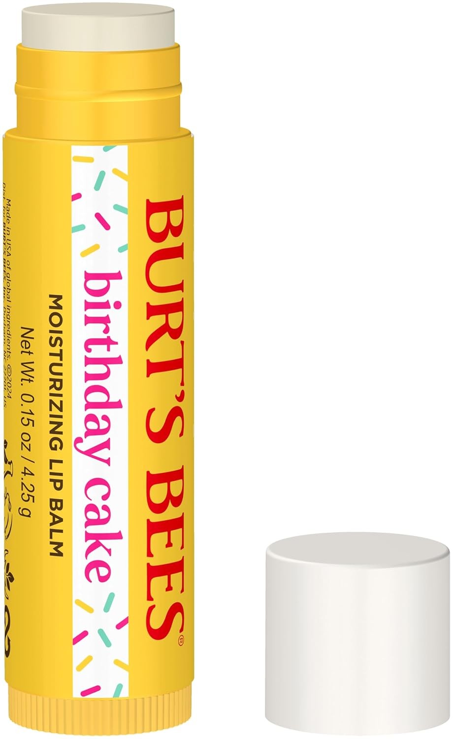 Burt's Bees Birthday Cake Lip Balm, Tint-Free, Natural Origin Lip Care, 1 Tube