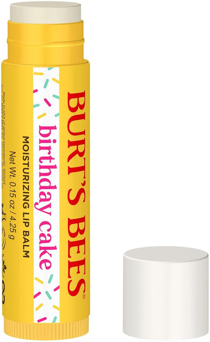Burt's Bees Birthday Cake Lip Balm, Tint-Free, Natural Origin Lip Care, 1 Tube