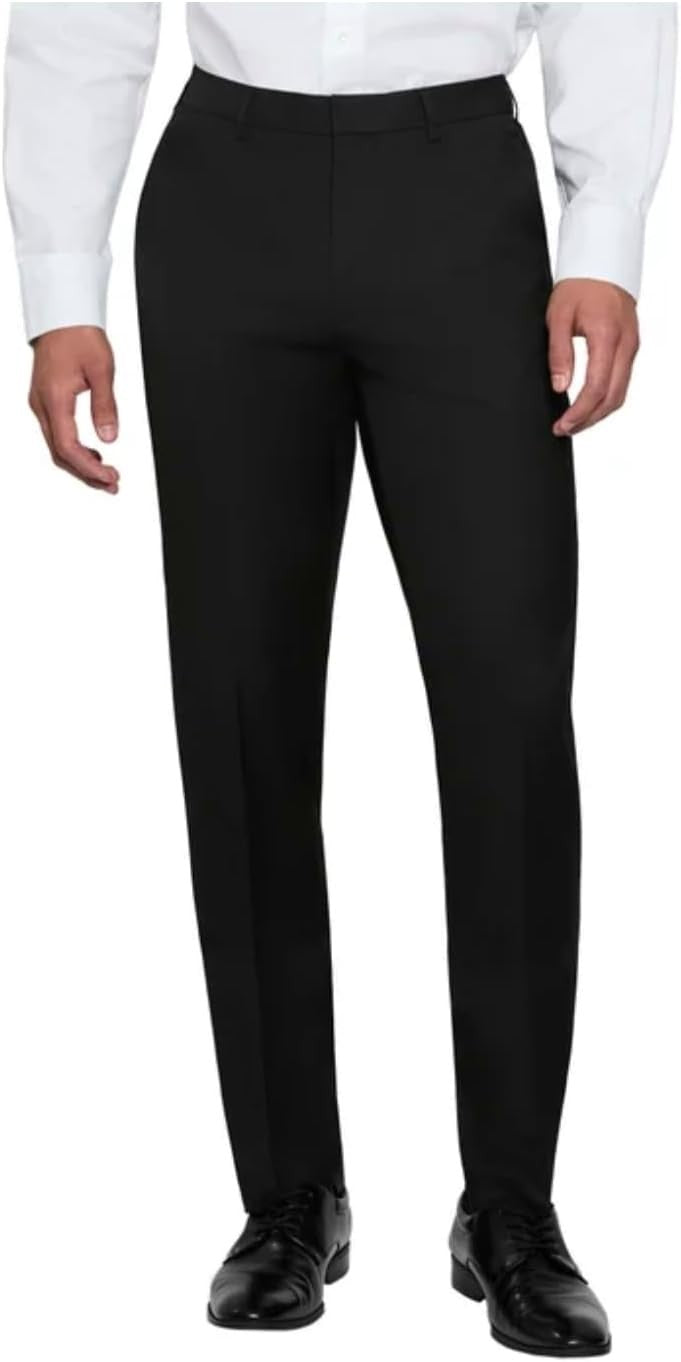 Calvin Klein Men's Wrinkle Resistant Slim Fit Stretch Dress Pant Black 38x29