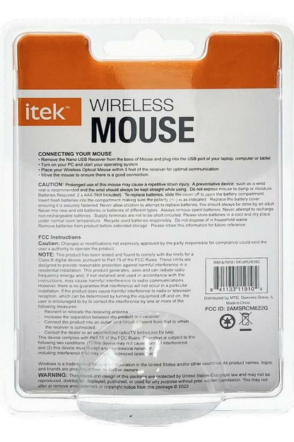 Itek Wireless Mouse 2.4 ghZ 1000-1600 DPI