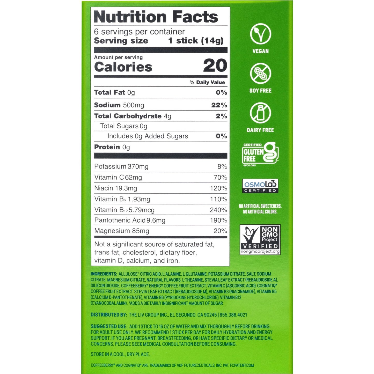 Liquid I.V.® Strawberry Kiwi Sugar-Free Hydration Multiplier® 4 Pack 24 Sticks