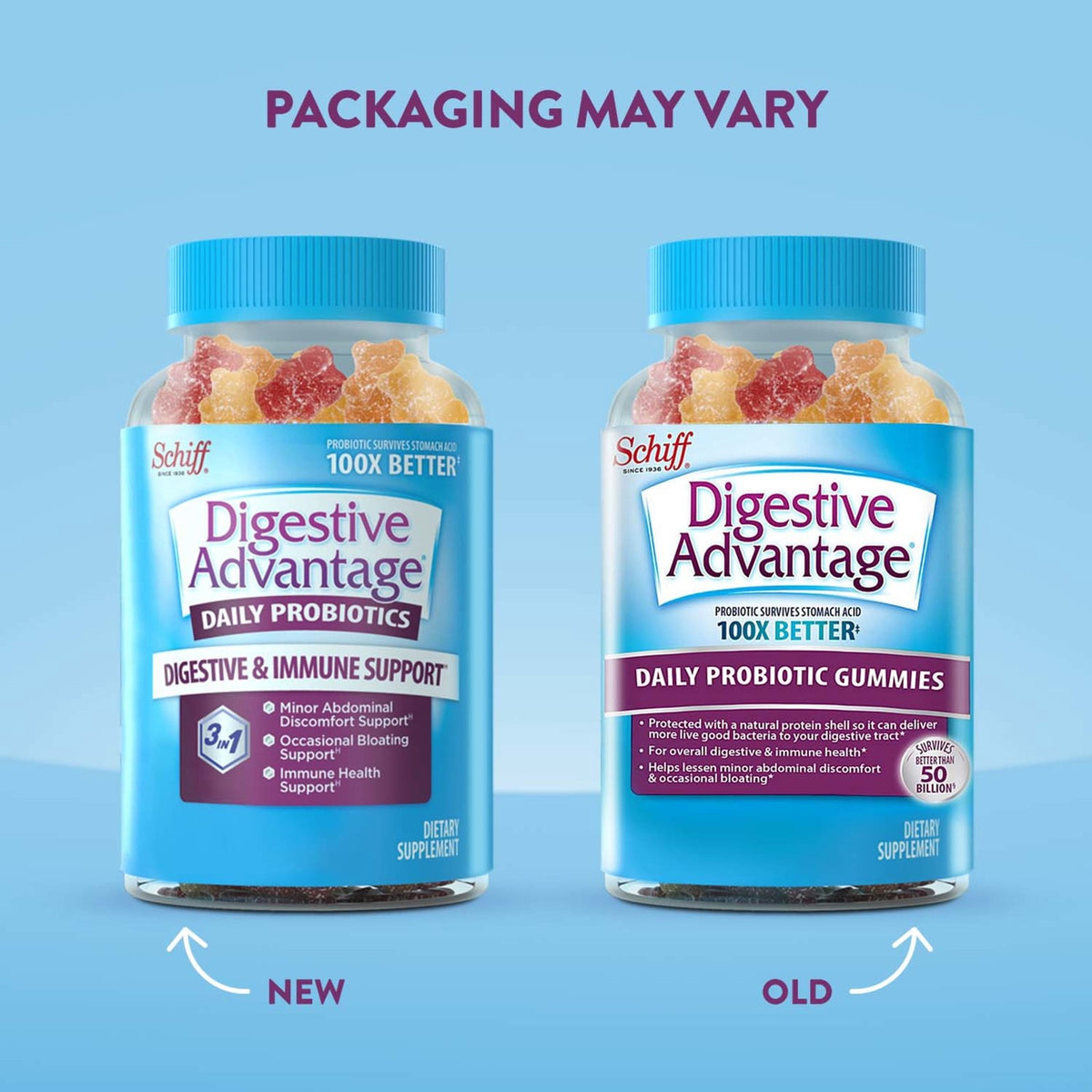 Digestive Advantage Daily Probiotics For Women And Men, Gut Health, 80 Gummies