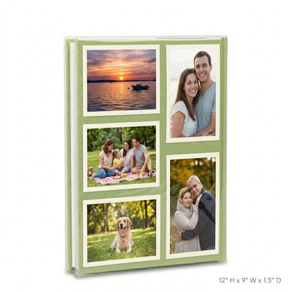 Pioneer 300 Pocket 4x6 Fabric Frame Photo Album Green Bi-Directional Memo New