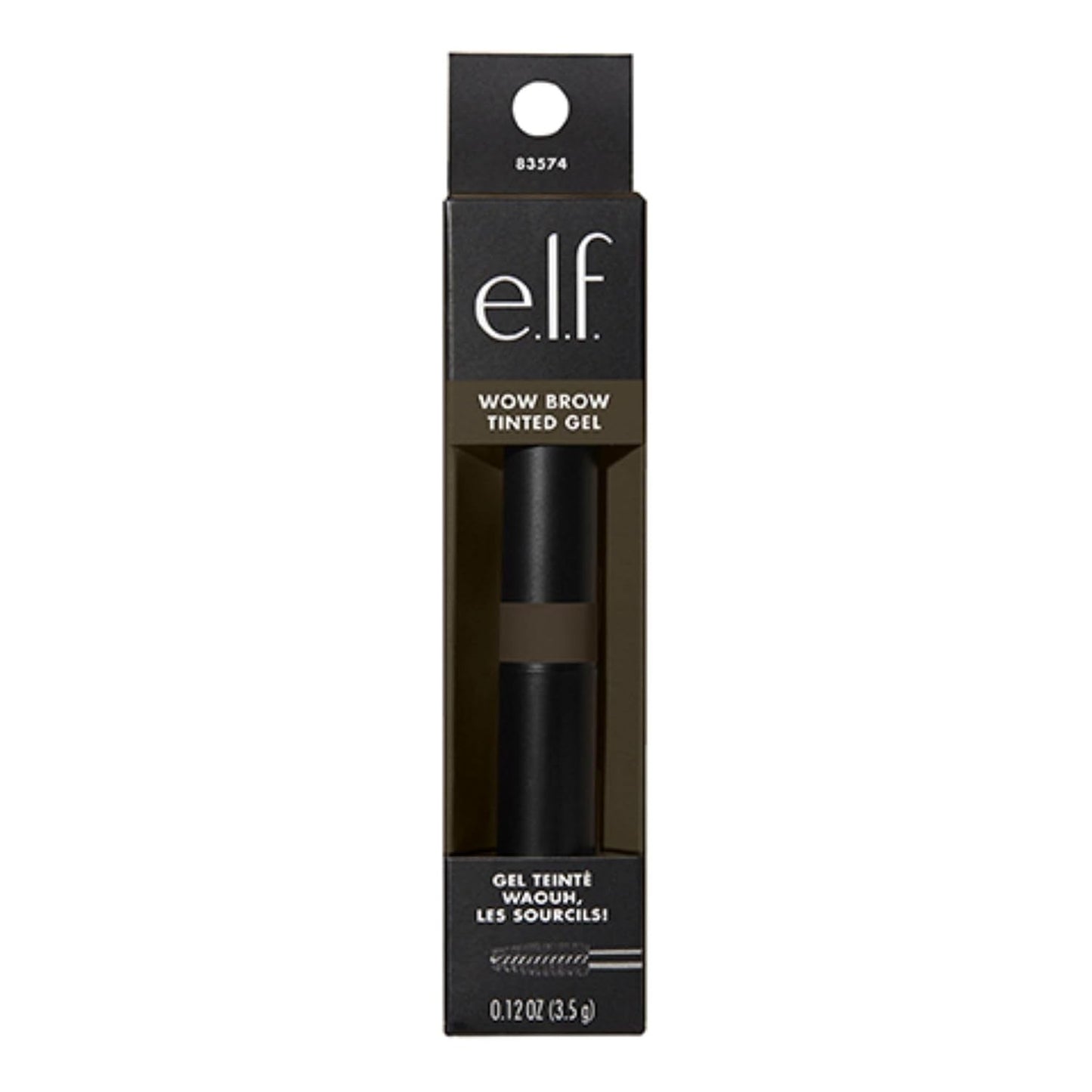 e.l.f. Wow Brow Gel, Volumizing, Buildable, Wax-Gel Hybrid, Deep Brown