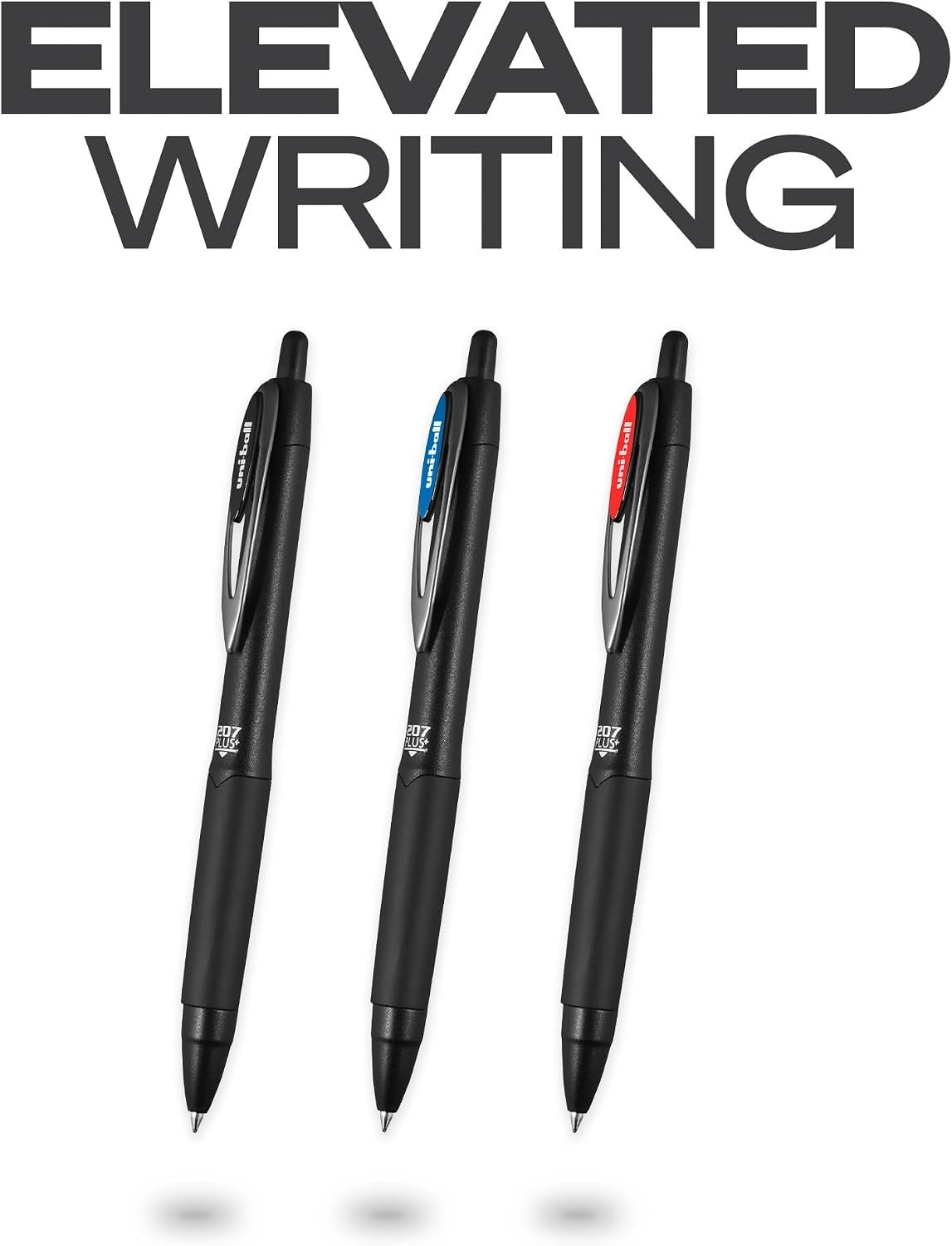 uniball 207 PLUS+ Retractable Gel Pen, Medium Point (0.7mm), Blue, 2 Pack