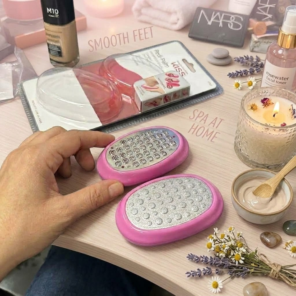 Kiss Pedi-Palm Professional 2-in-1 Callus Remover Rasp Mess-Free Pedicure Tool