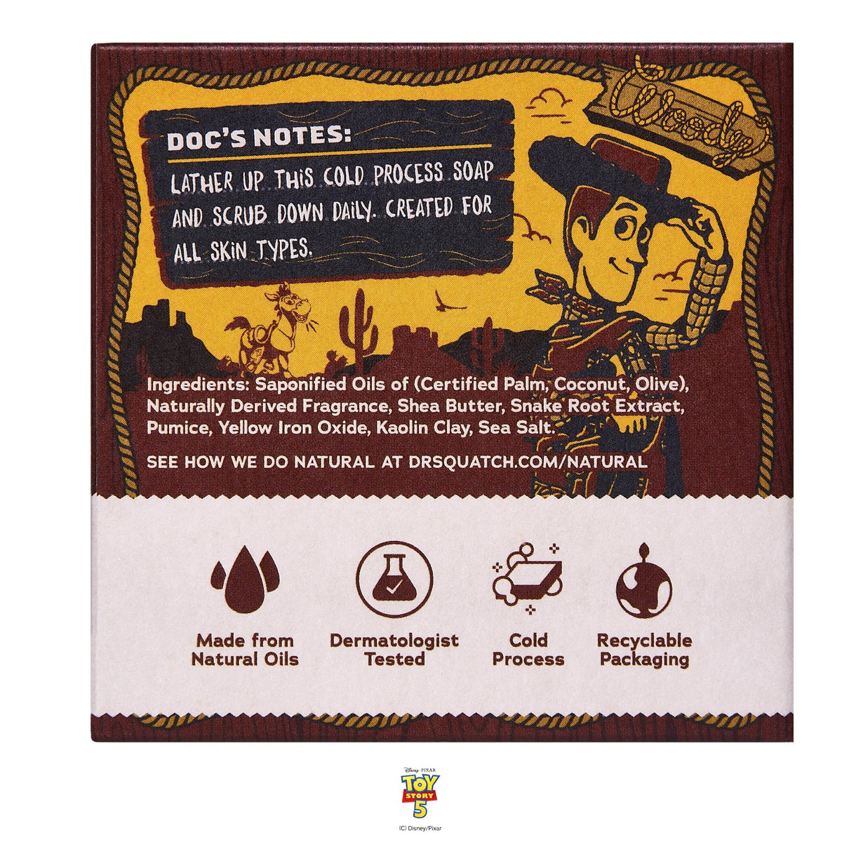 Dr. Squatch Mens Bar Soap, Natural Bar Soap for Men, Howdy Hero, Woody, 5 Oz