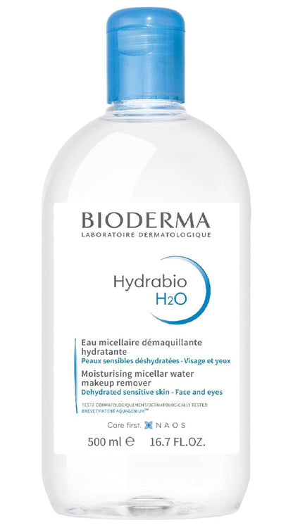 2 Pack Bioderma Hydrabio H2O Micellar Water 500ml Cleanser Makeup Remover