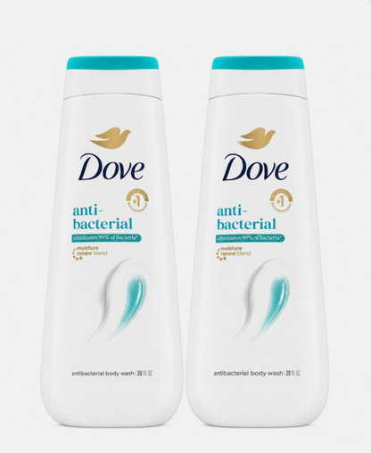2 Pack Dove Antibacterial Body Wash Care & Protect 20 oz Each All Skin Types