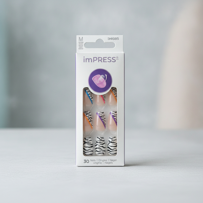 2 PK Kiss imPRESS Press On Nails Thriving Medium Coffin No Glue Mani Kit 60ct