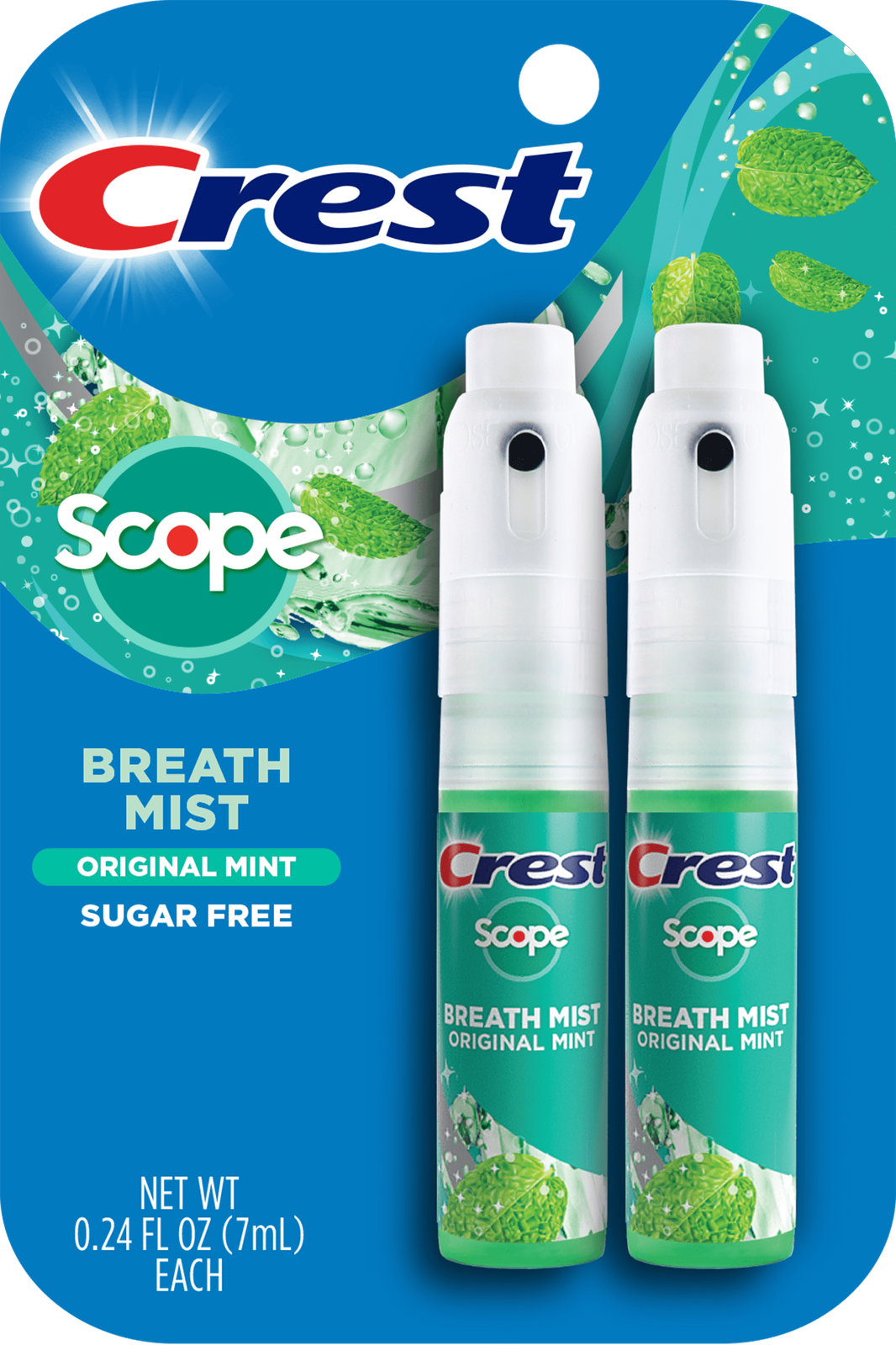 Crest Scope Long Lasting Mint Breath Mist, 0.24 fl oz, 2 ct