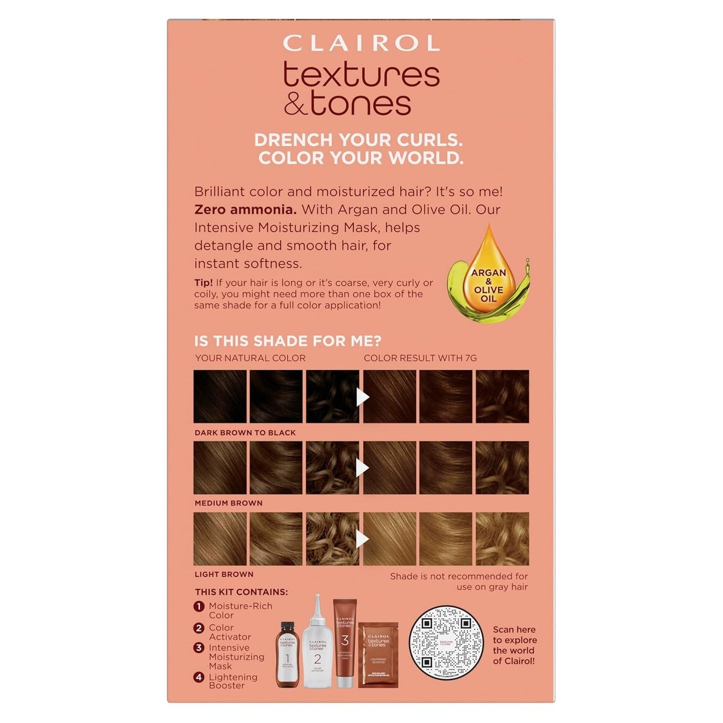 Clairol Textures & Tones Permanent Hair Dye, 7G Luminous Blonde | Pack of 1