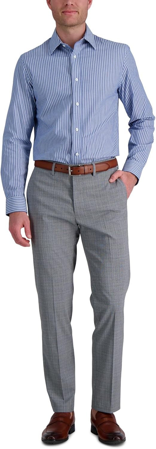 Haggar Mens Haggar Men's Premium Comfort Slim Fit Wrinkle Resistant Dress Shirt 17-17.5 34-35