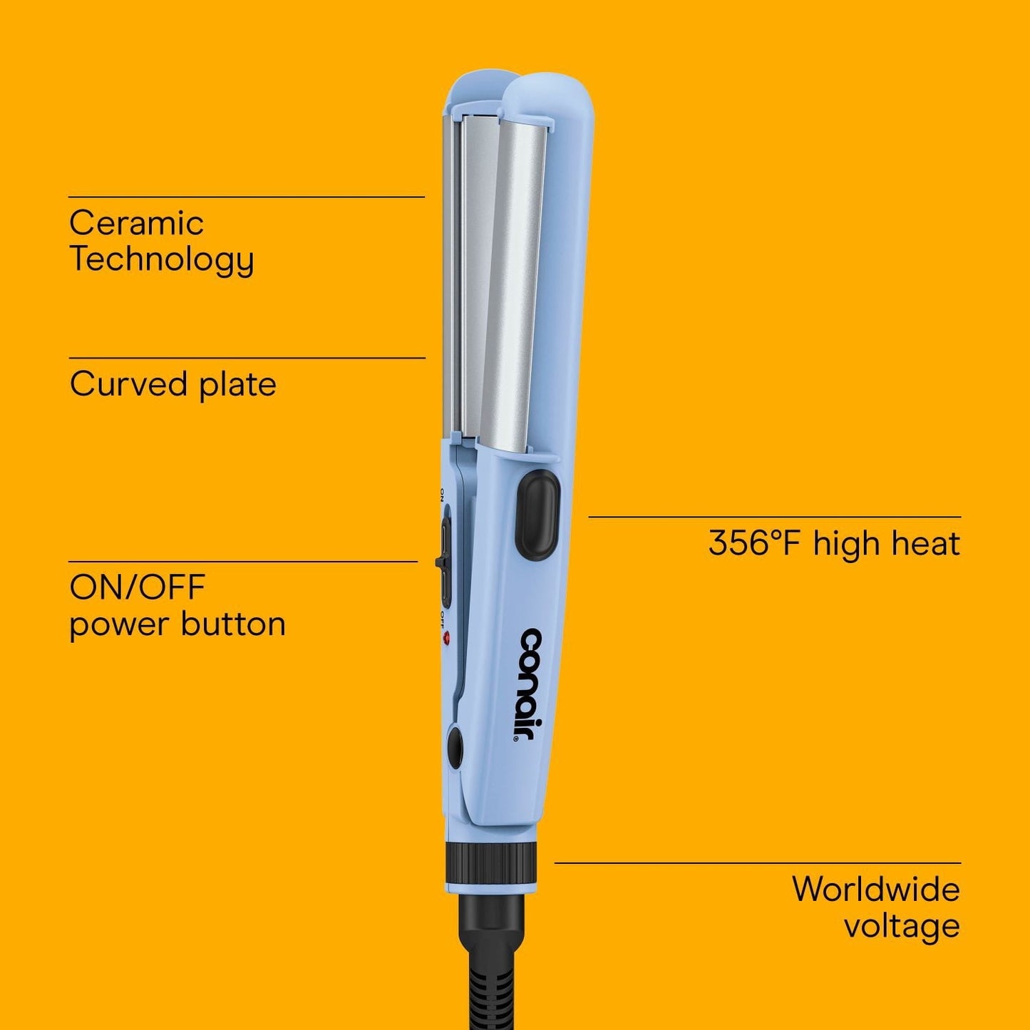 Conair Mini 5/8" Dual Deluxe 2-in-1 Ceramic Styler, Curl and Straighten Hair