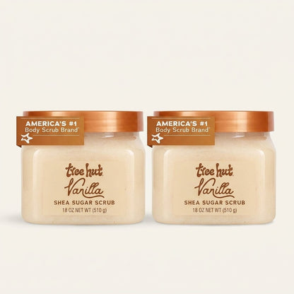 2 Pack Tree Hut Vanilla Shea Sugar Scrub 18 oz Exfoliating Body Polish Skin Care