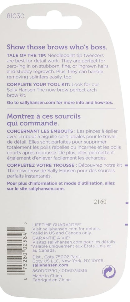 Sally Hansen Stray Hair Beware Needle Point Tip Tweezer 2 Pack Precision Groomin