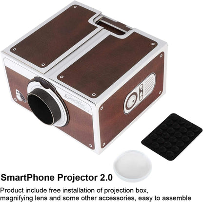 Vintage Smartphone Projector Cinema In A Box Cardboard Retro Brown DIY Theater