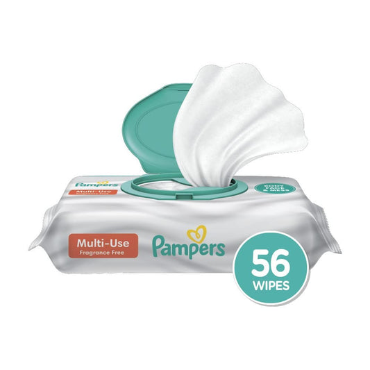 Pampers Multi-Use Wet Wipes 1X Pop-Top Hypoallergenic and Dermatologist 56 wipes