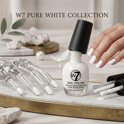 W7 Classic Nail Polish White NP034 15ml 0.5 fl oz Professional Glossy Finish