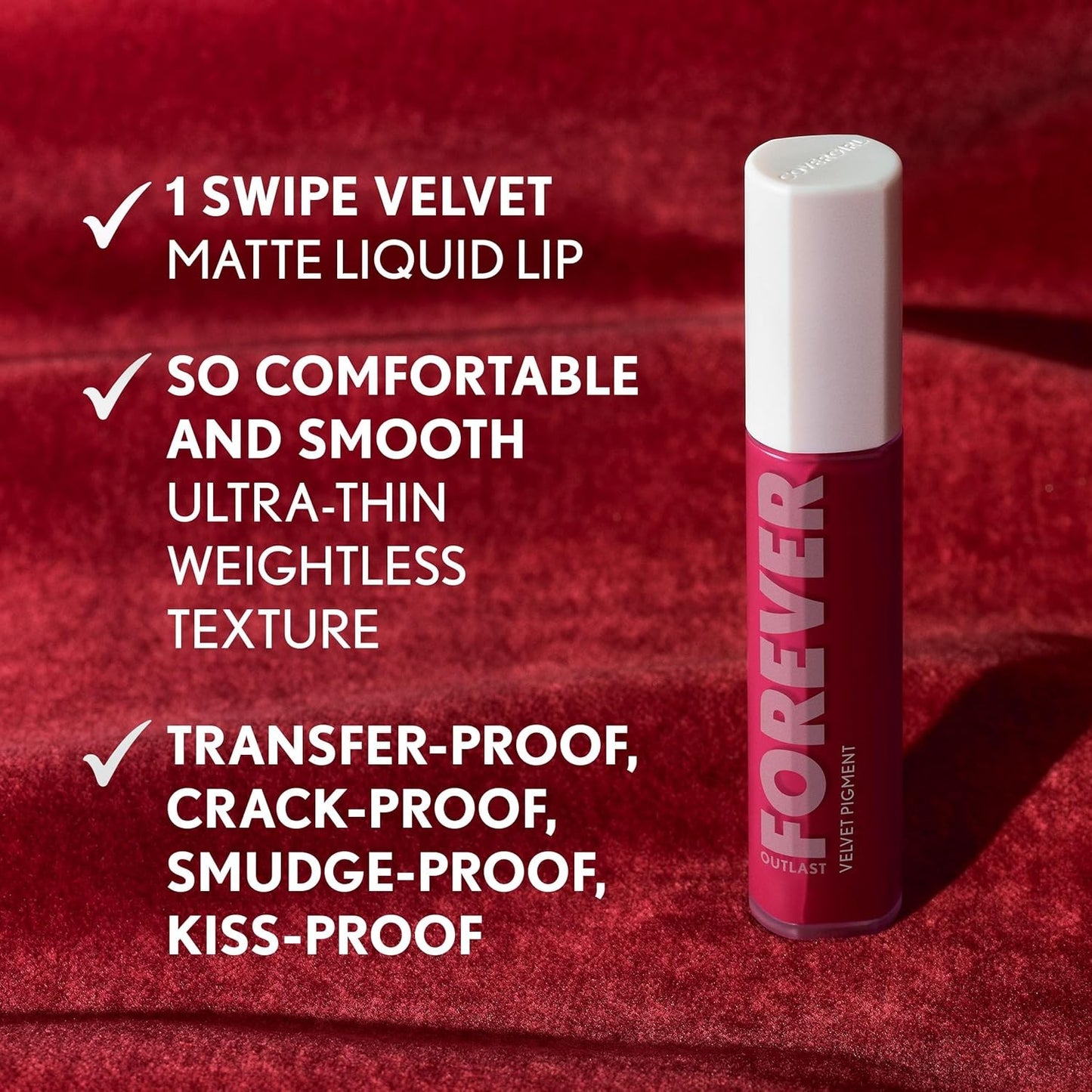 CoverGirl Outlast Forever Velvet Pigment, 350 Forever Burgundy, Matte Lipstick