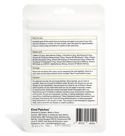 Kind Patches Energy Patches Extra Strong - Red Ginseng, L-Citrulline, 30 Patch