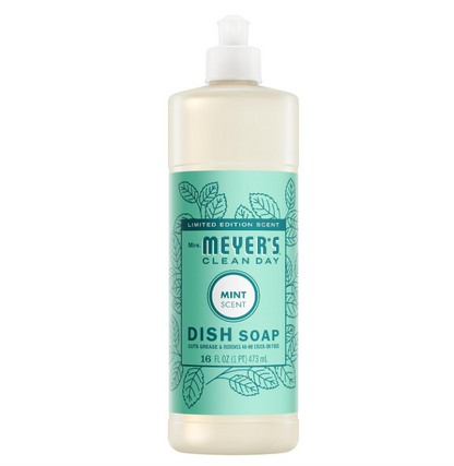 MRS. MEYER'S CLEAN DAY Liquid Dish Soap, Mint, 16 fl. Oz