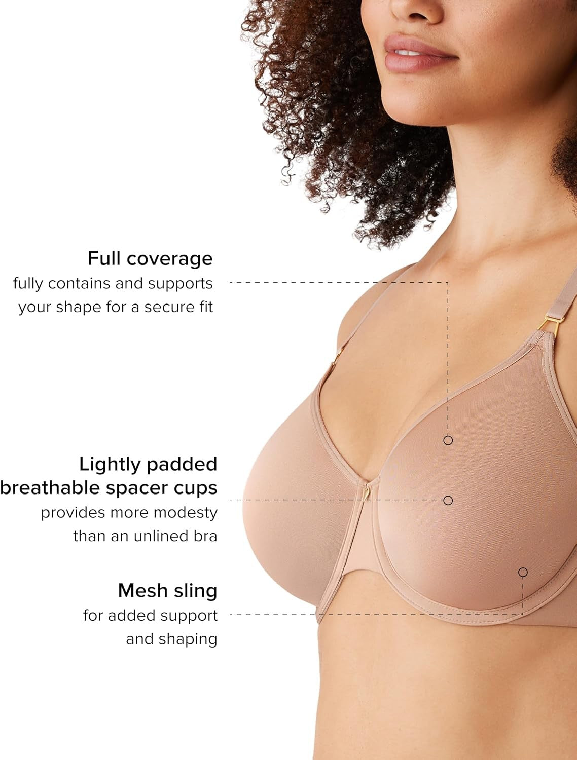 Wacoal Women's Simply Done Lightly Padded Full Coverage T-Shirt Bra, Roebuck 42DDD