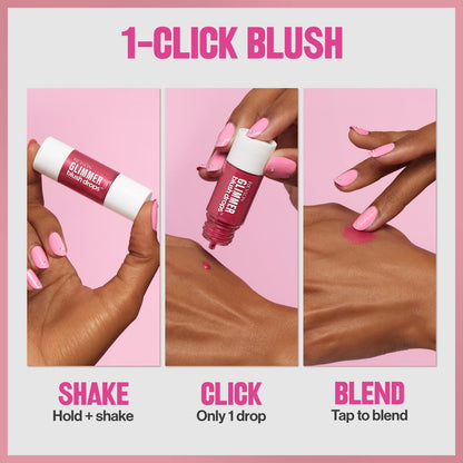 Revlon Glimmer Blush Drops, Liquid Cheek Blush, 102 Pink It Over, 0.32 fl oz