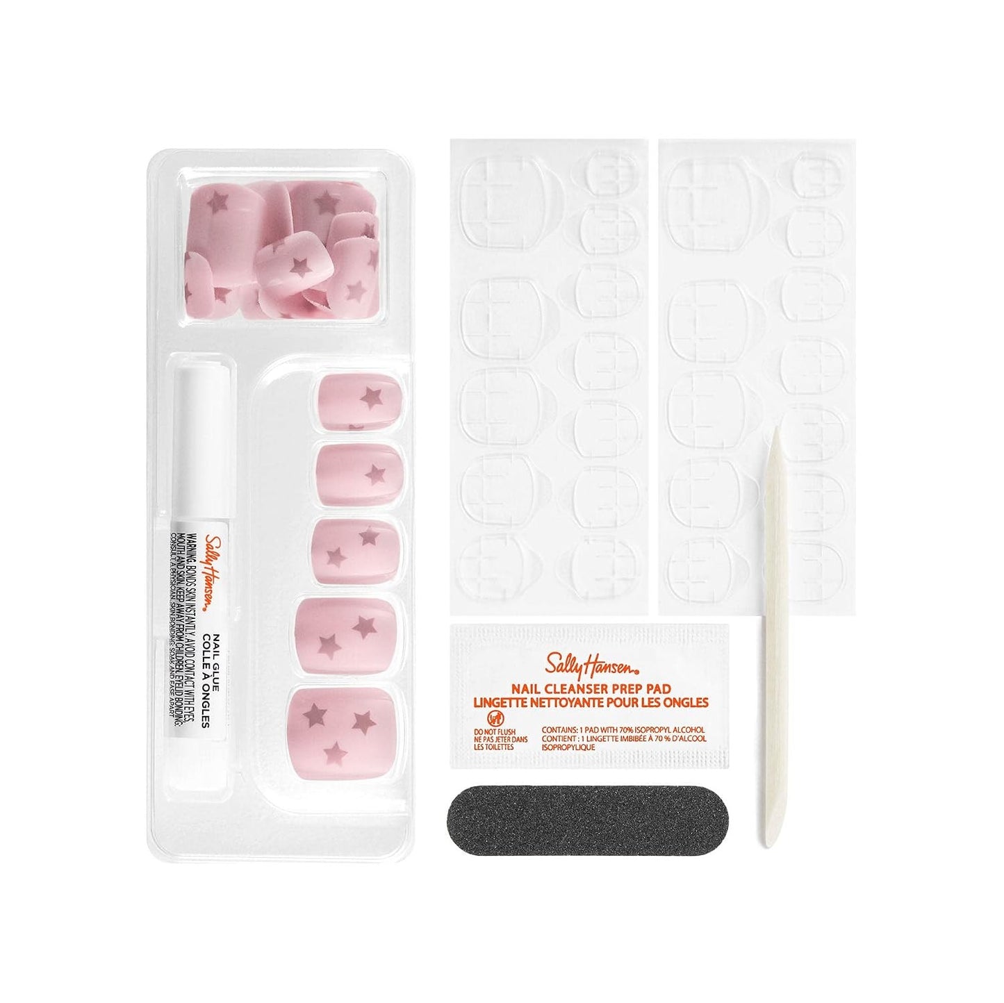 Sally Hansen Salon Effects Perfect Manicure What Star Press On Nails Square Shaped Non Damaging Adhesive Tabs File Alcohol Pad Included