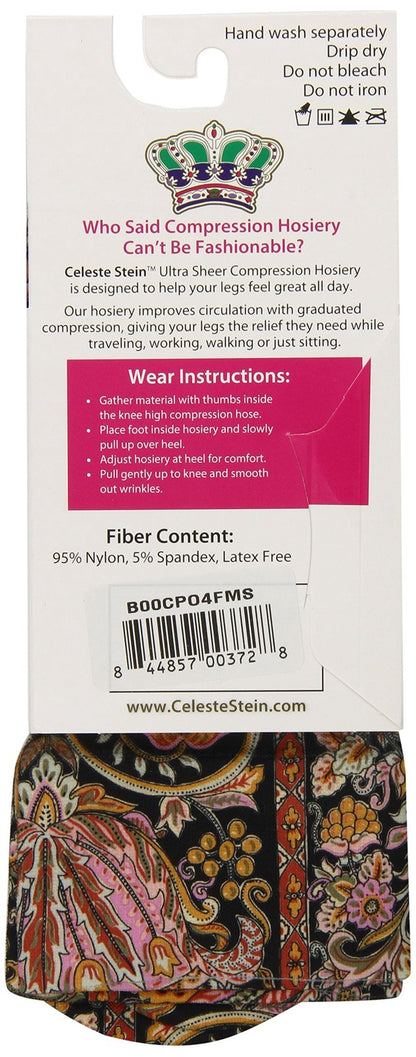 Celeste Stein Therapeutic Compression Socks, 8-15 mmHg, Black Versache
