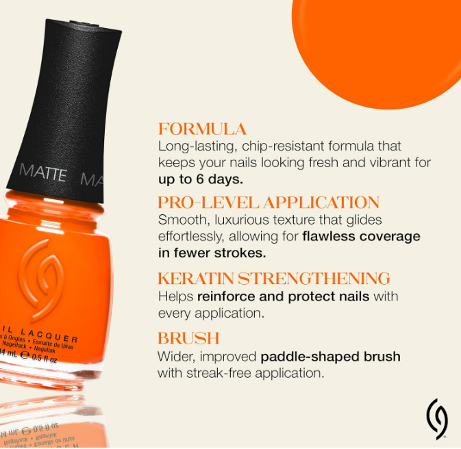 China Glaze CG Nail Lacquer Orange Knockout – Vibrant Neon Orange, 0.5 fl oz