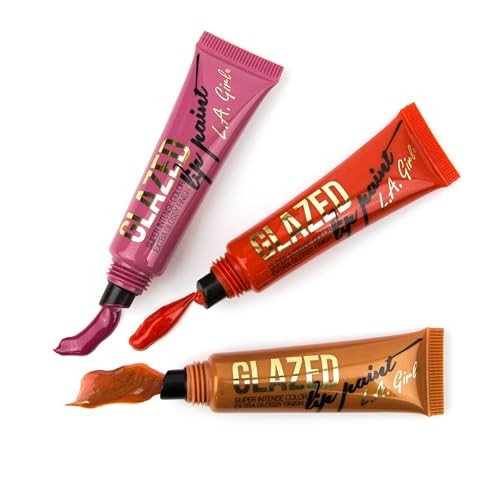 2 Pack L.A. Girl Glazed Lip Paint Whisper GLG787 Intense Color Extra Glossy Nude