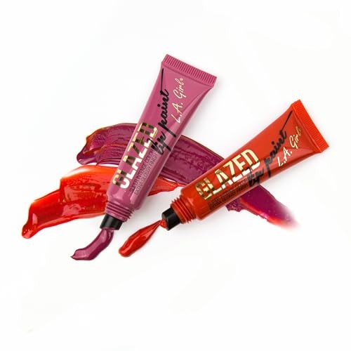 2 Pack L.A. Girl Glazed Lip Paint Whisper GLG787 Intense Color Extra Glossy Nude