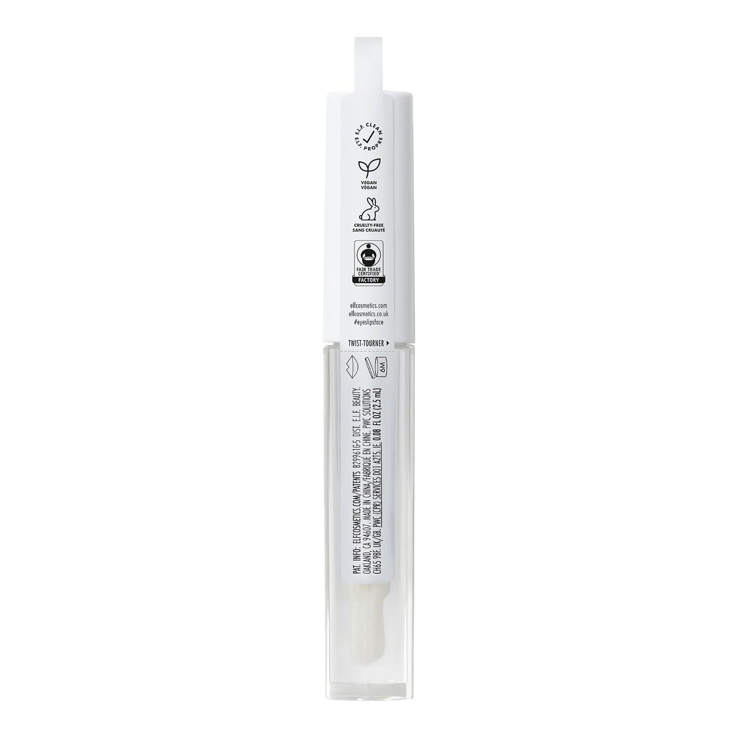 e.l.f. Cosmetics Lip Lacquer Clear Hydrating Gloss Non-Sticky High Shine 2 Pack