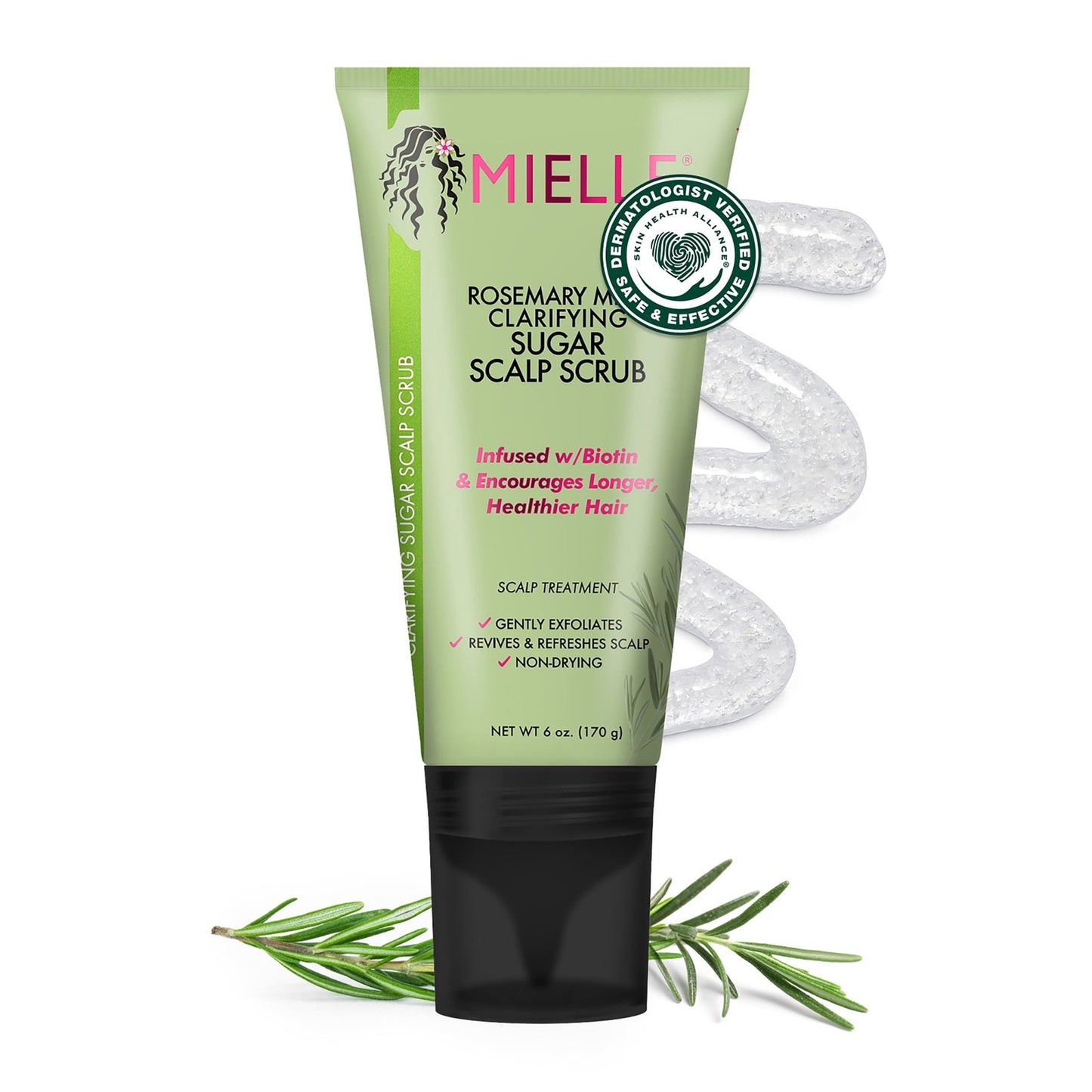 2 pack Mielle Rosemary Mint Clarifying Sugar Scalp Scrub - 6 oz
