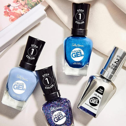 Sally Hansen Miracle Gel Neons Salon Quality Nail Polish Gel Like Formula Two Step System No UV Light Needed Long Lasting Opaque Glossy 53 Miami Ice Neon Blue Nail Polish
