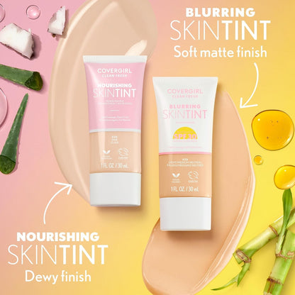 COVERGIRL Clean Fresh Nourishing Skin Tint, 630 Deep/Dark, Liquid Foundation.