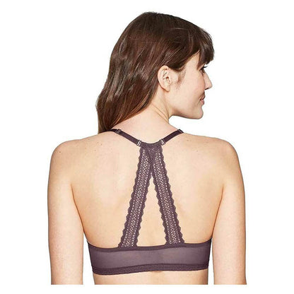 Auden Women's Ace Lightly Lined Lace Trim Demi Racerback Bra