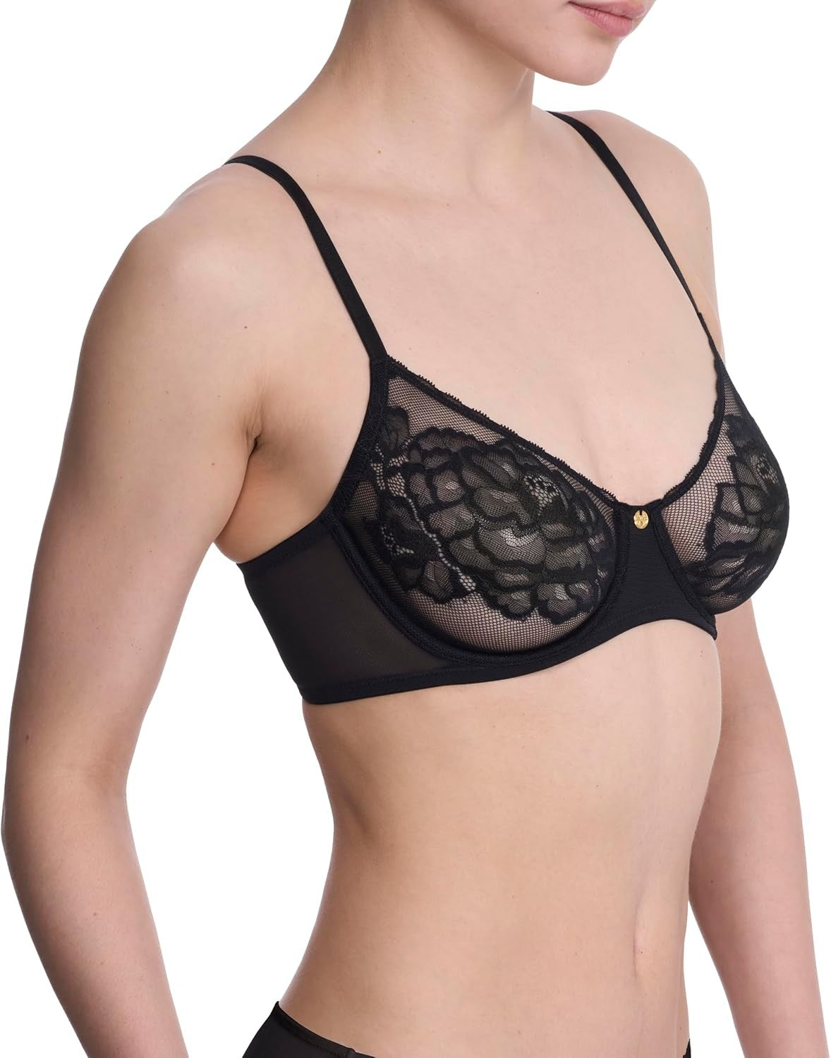Natori Women's Flora Unlined Balconette Underwire 714150, Black, 36DD