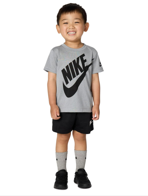 Nike Boys' Dri-FIT Sportswear T-Shirt and Mesh Shorts 2-Piece Outfit Set, 2T