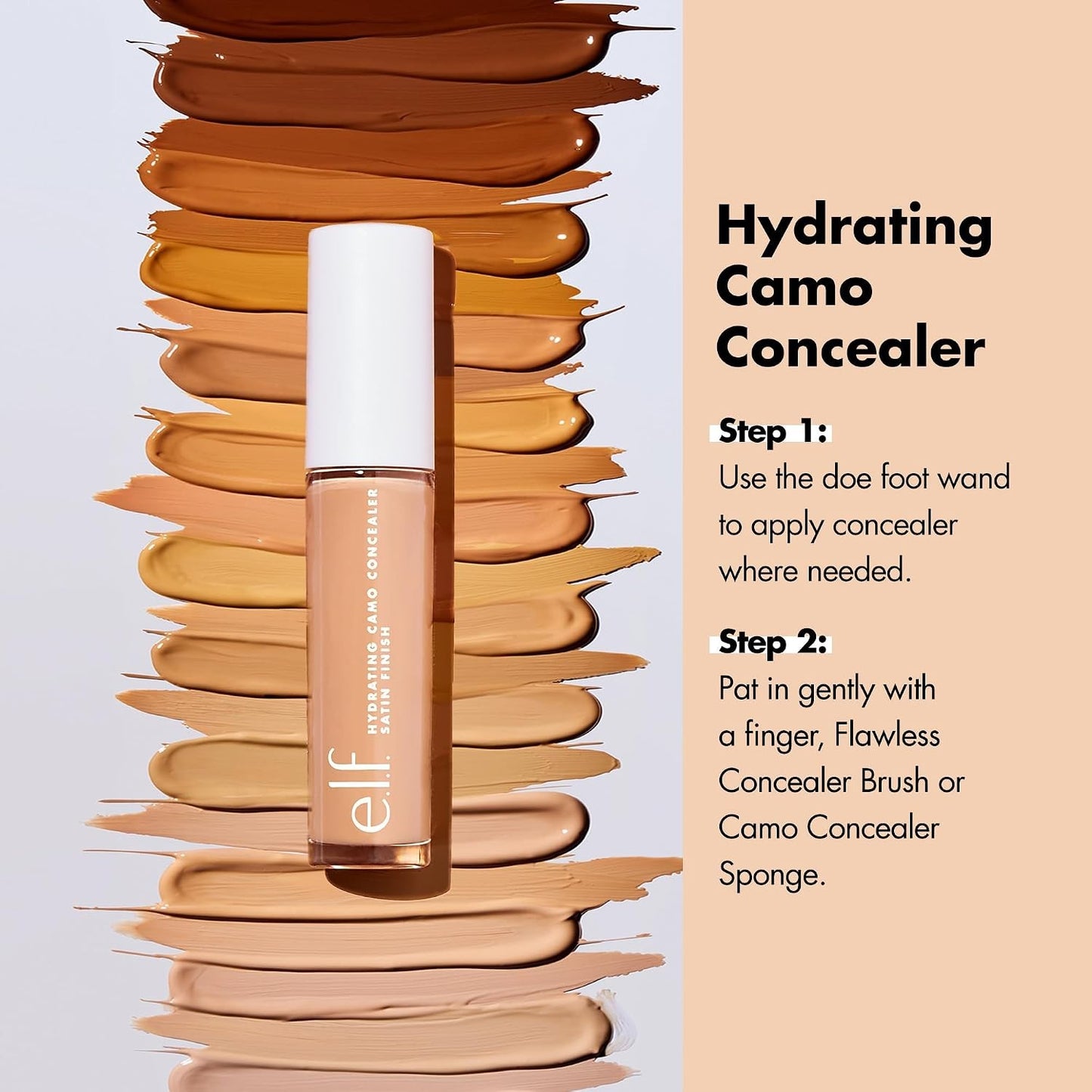 e.l.f. Hydrating Camo Concealer, Covers Blemishes & Under-Eye Circles, Fair Rose