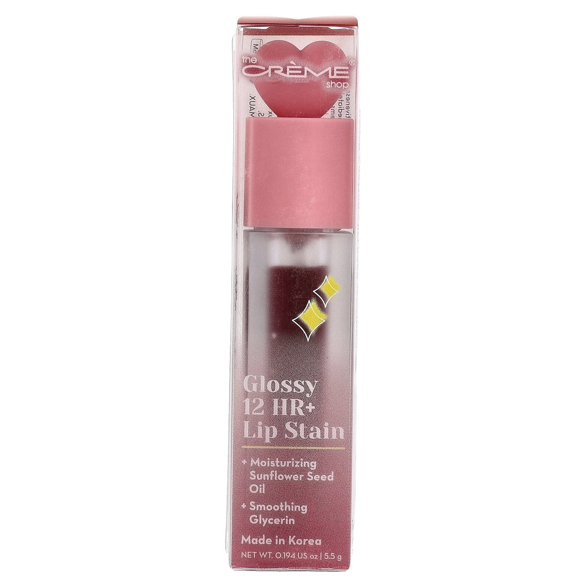 The Creme Shop Glossy 12 HR + Lip Stain, Cherub, 0.194 oz (5.5 g)